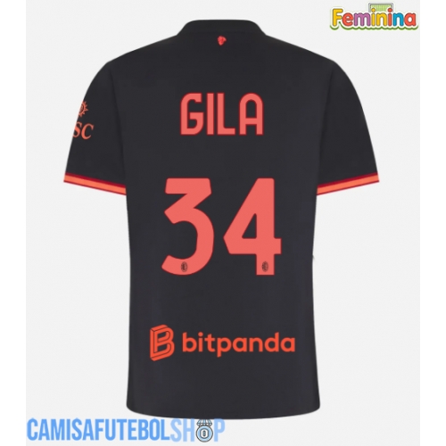 Camisa de time de futebol AC Milan Mario Gila #34 Replicas 3º Equipamento Feminina 2026-27 Manga Curta